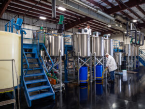 Blending: Water-based formulations, Abrasive particle dispersion, Clean environment packaging, Small-batch and large-volume production