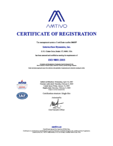 IDI ISO 9001 Certificate# 266357, Expiration 2-5-2028
